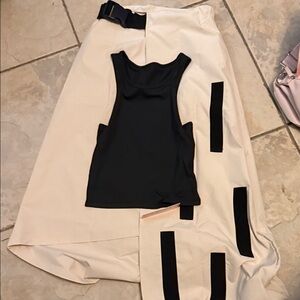Micas Elegant Cream and Black Maxi Skirt and tank size small